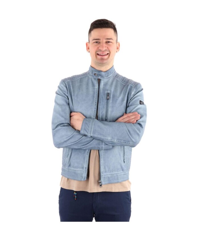veste-en-cuir-bleu-elegante