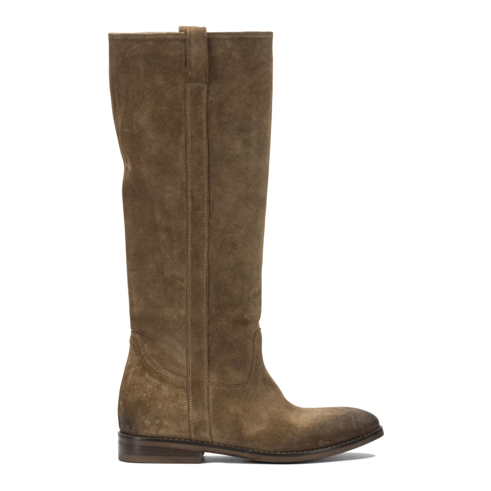 Strategia Vrouw Bruin Schoenen Dames, 37 1/2 Eu, Leer, A5896 Velour Enkellaarsjes