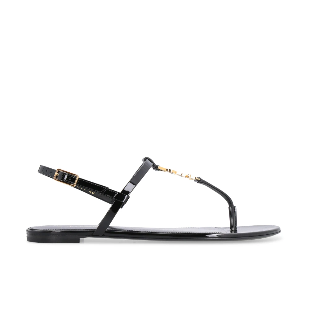 Saint Laurent Women's Black Cassandra Sandals
