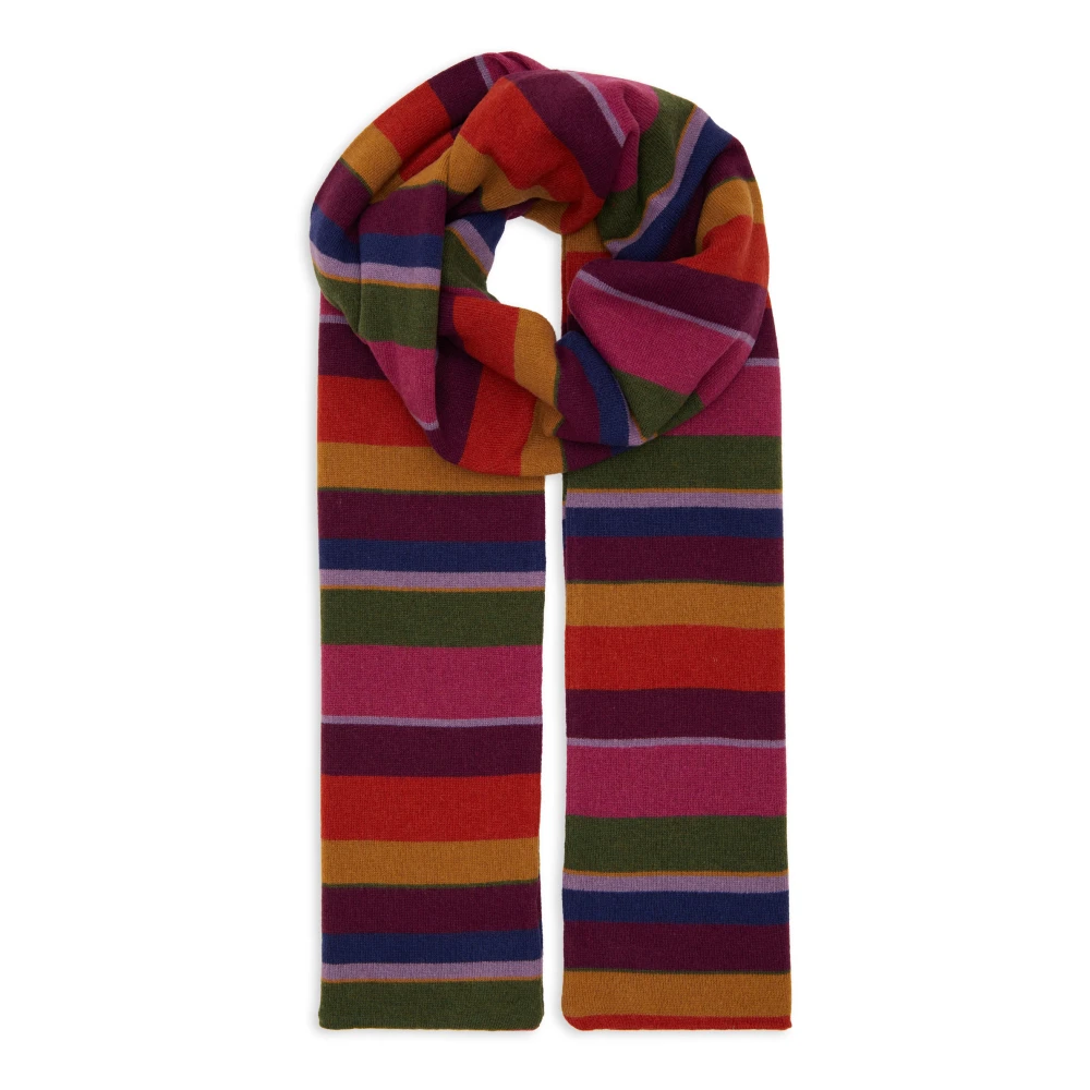 Gallo Unisex gevoerd paars en sjaal met veelkleurige strepen Multicolor Unisex