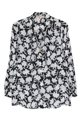 Svart Fleur Casual Blus
