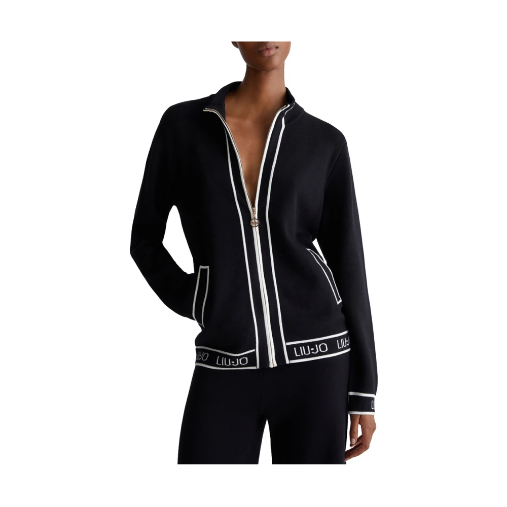 Liu Jo Zijde Blend Cardigan Sweater Black Dames