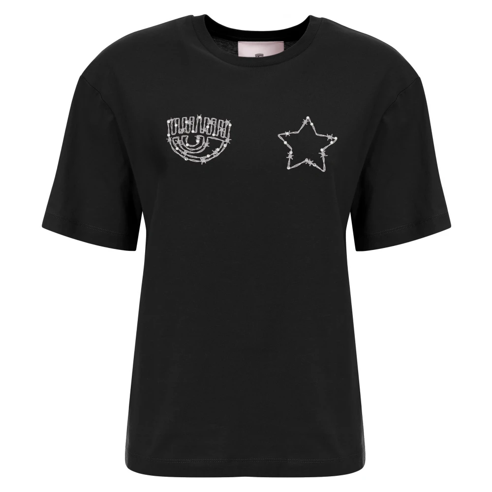 Chiara Ferragni Collection Vrouw Zwart Tops Dames, S, Katoen, T-Shirt