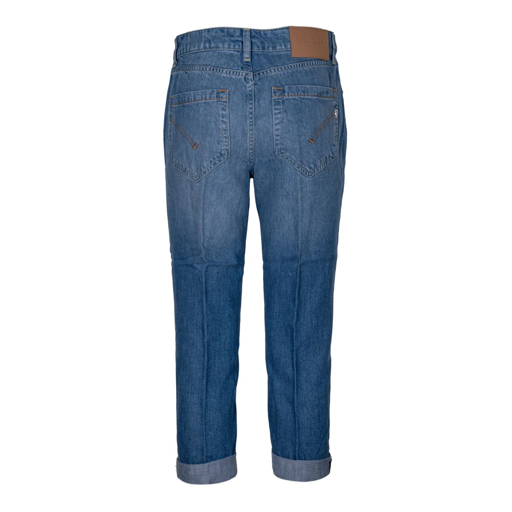 Dondup Wijde Denim Jeans met Juweelknoopdetail Blue Dames