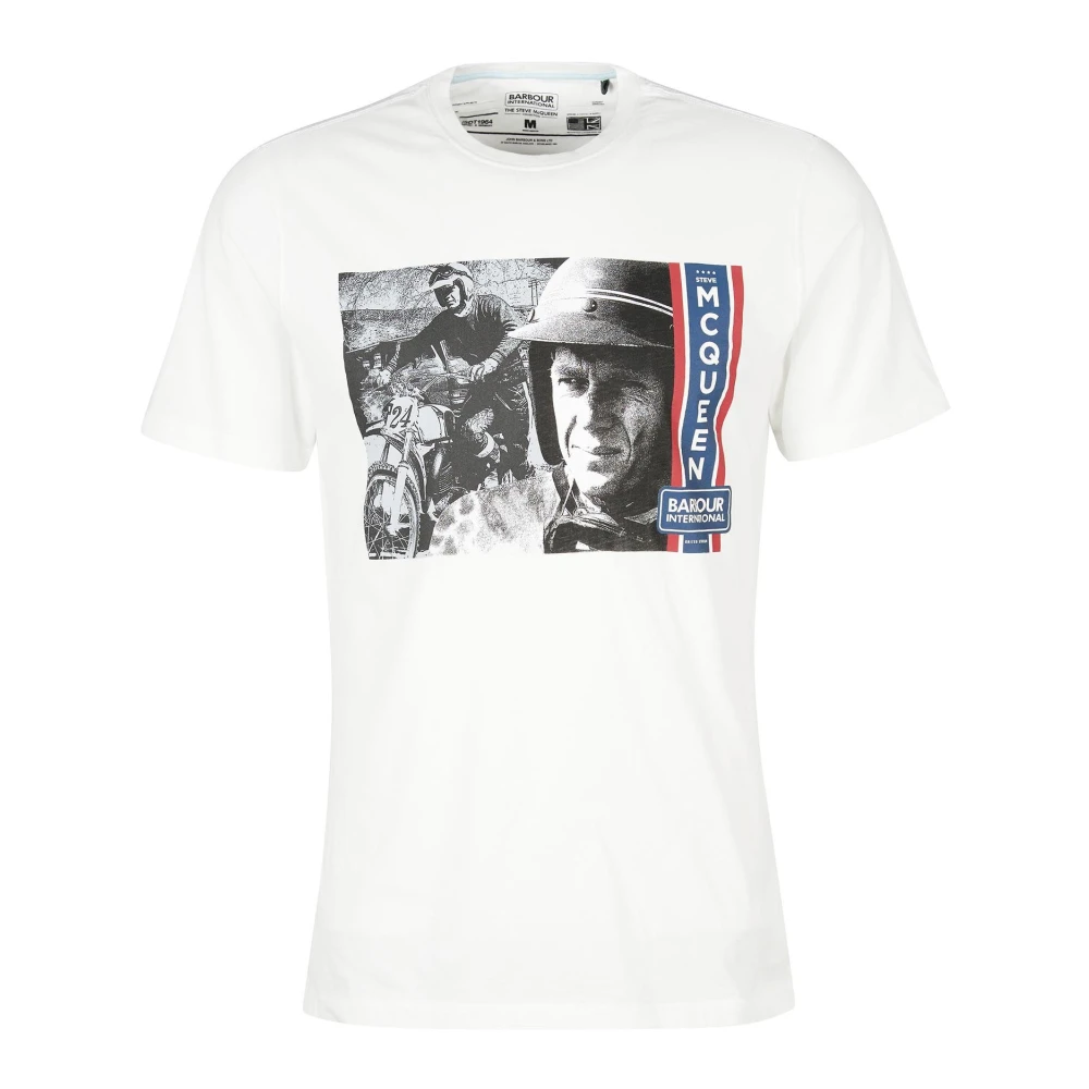 Barbour Steve McQueen Samenwerking Harris Grafisch T-Shirt White Heren