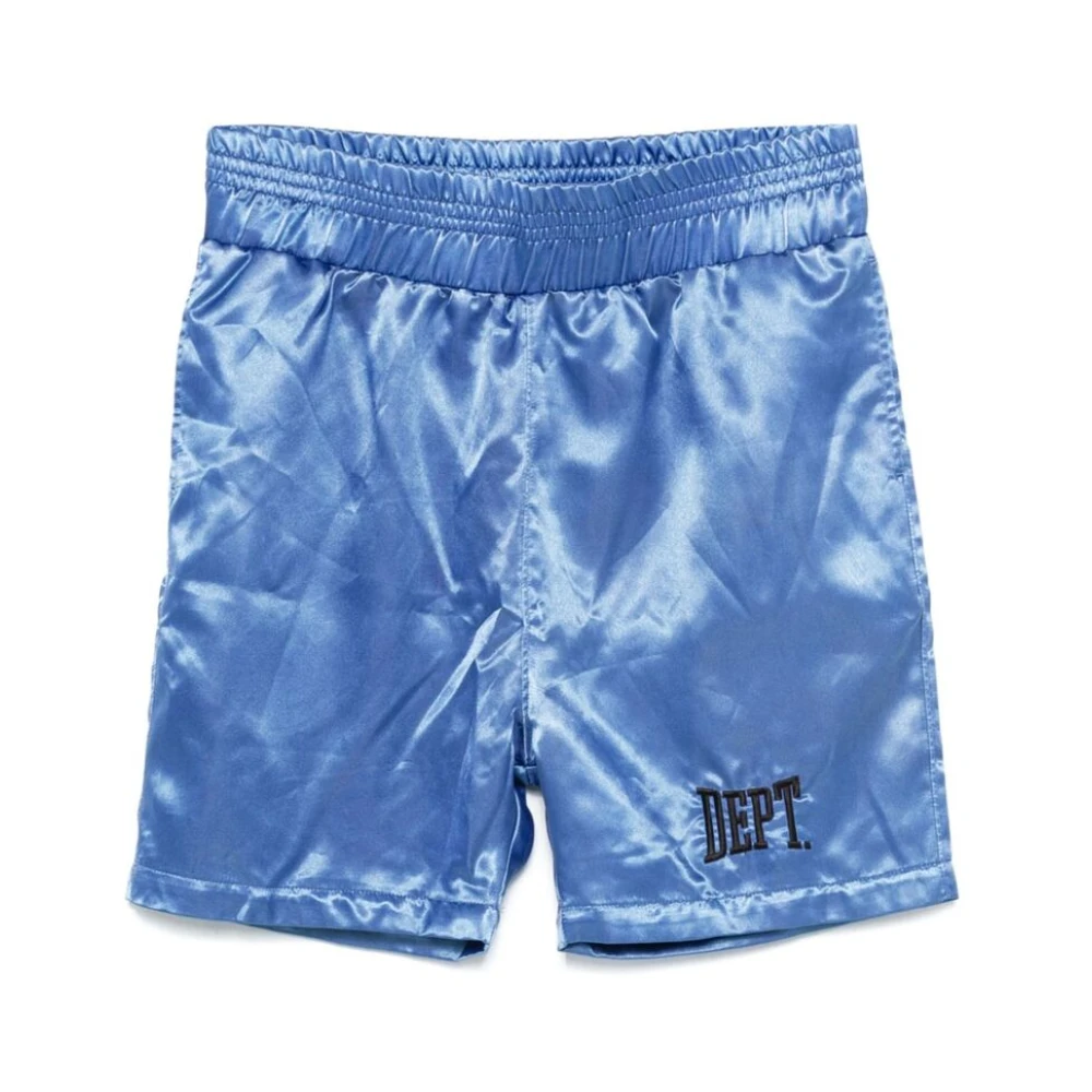 Gallery Dept. Blauwe Satijnen Elastische Taille Shorts Blue Heren