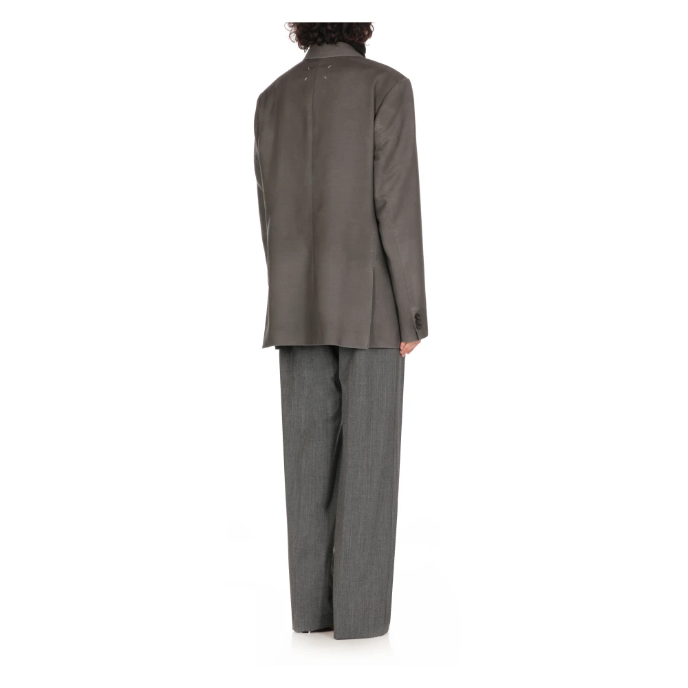 Maison Margiela Grijze Wol Mohair Blazer Vrouw Gray Dames