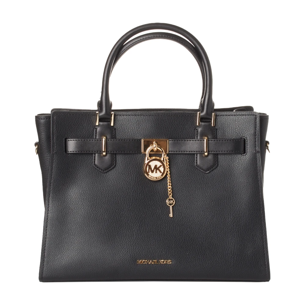 Michael Kors Women's Black Handbags, One Size, Hamilton Medium Leather Satchel