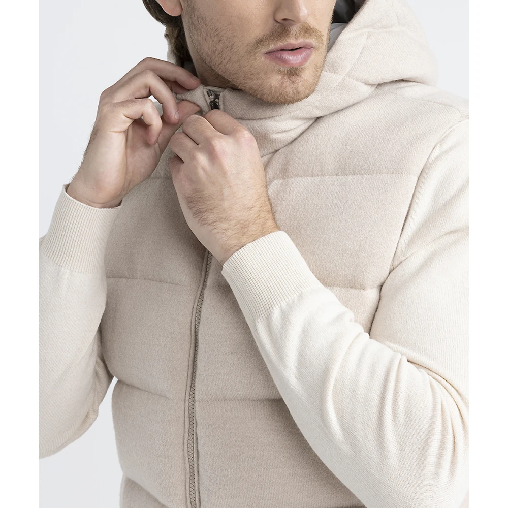 PESERICO Ganzen donsvest in wol en kasjmier Beige Heren