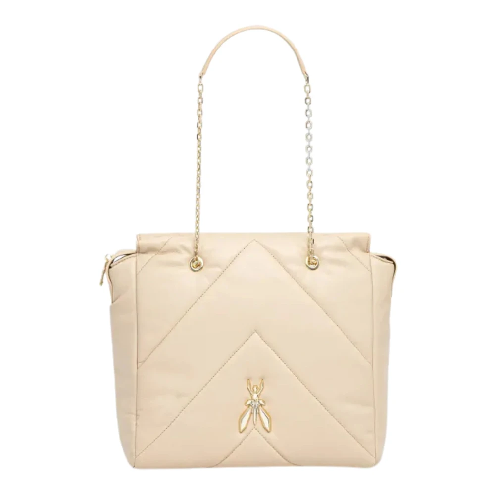 PATRIZIA PEPE Beige Handtas met Ritssluiting Beige Dames
