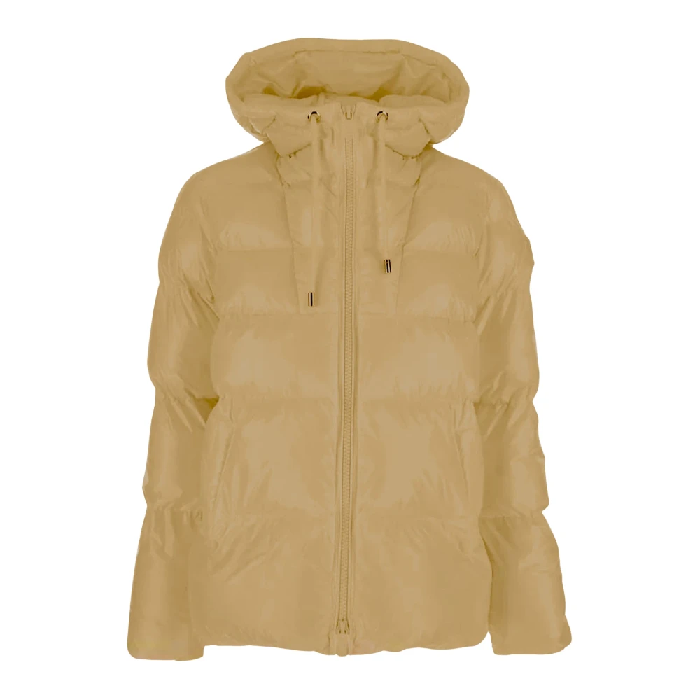 Pinko Women's Yellow Nylon Hooded Down Jacket