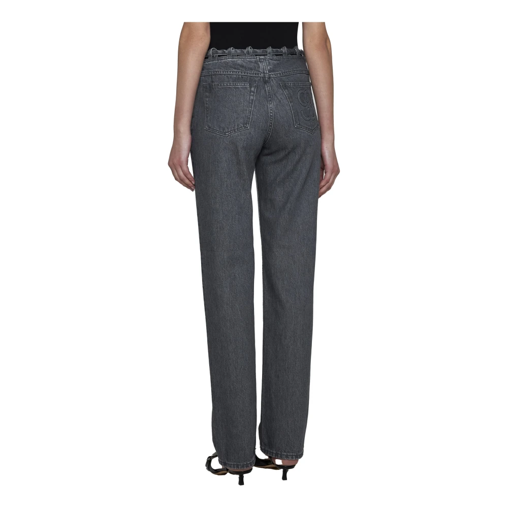 Filippa K Grijze Kant Detail Rechte Pijp Jeans Gray Dames