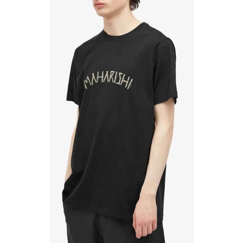 Maharishi Bamboe T-shirt Zwart Grafische Print Black Heren
