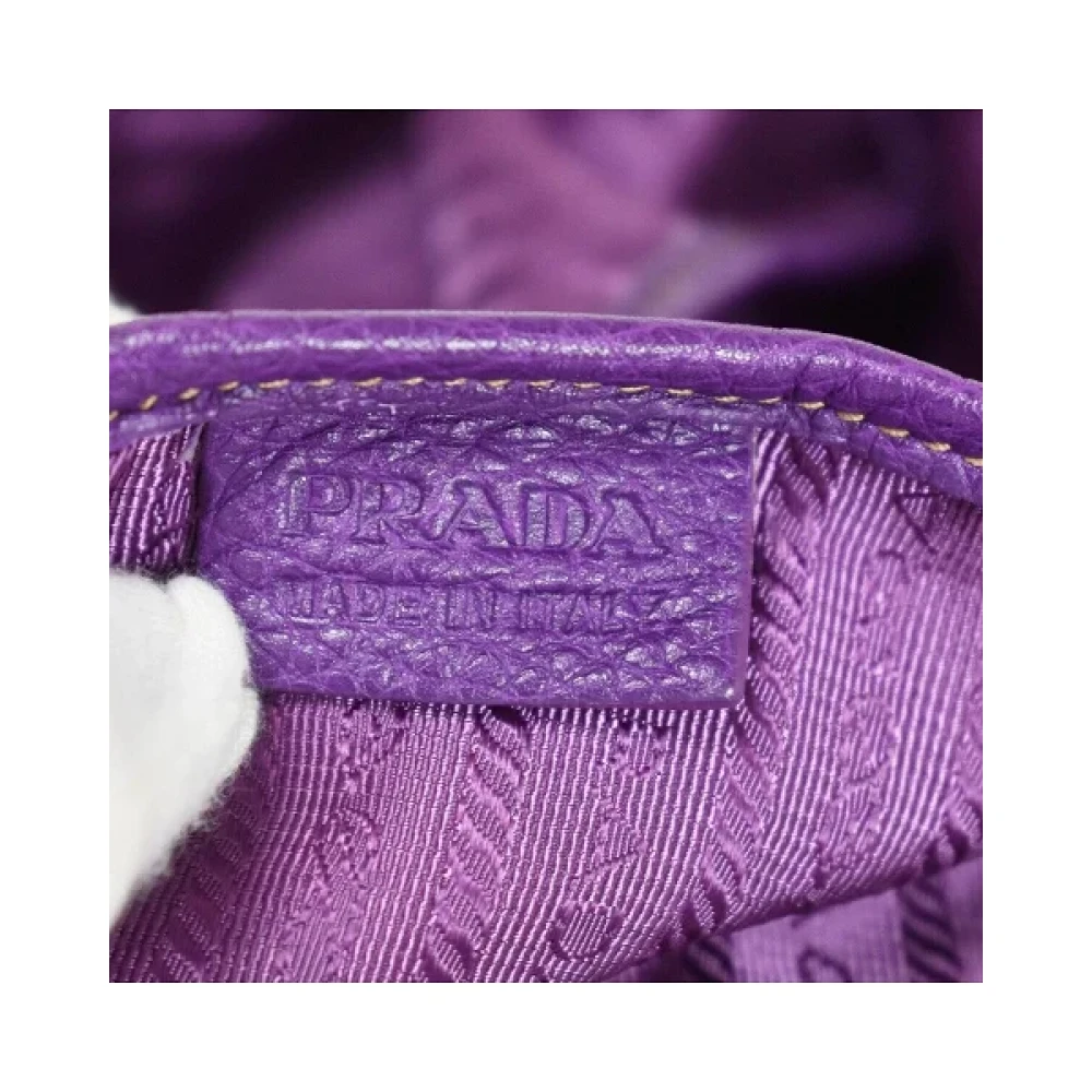 Prada Vintage Pre-owned Leather handbags Purple Dames