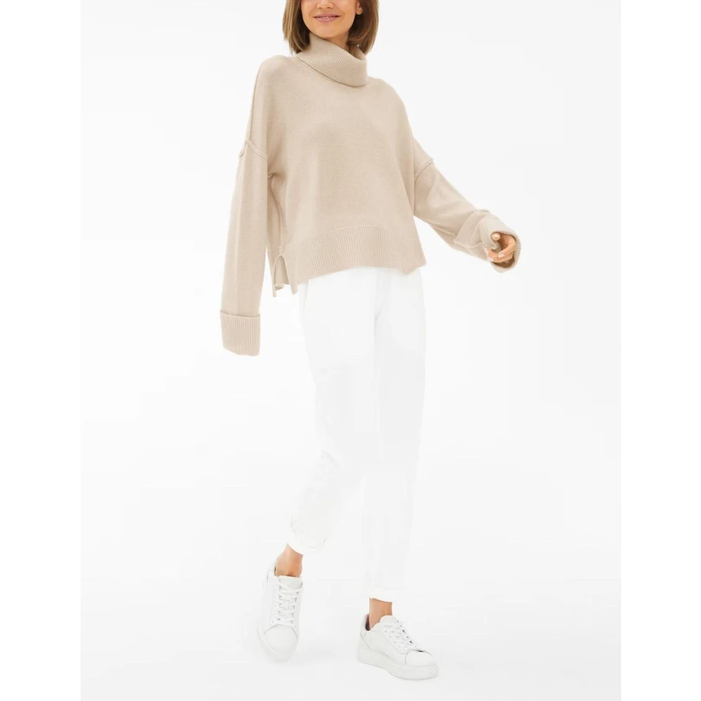 Juvia Elegante Merino Wol en Kasjmier Coltrui Beige Dames