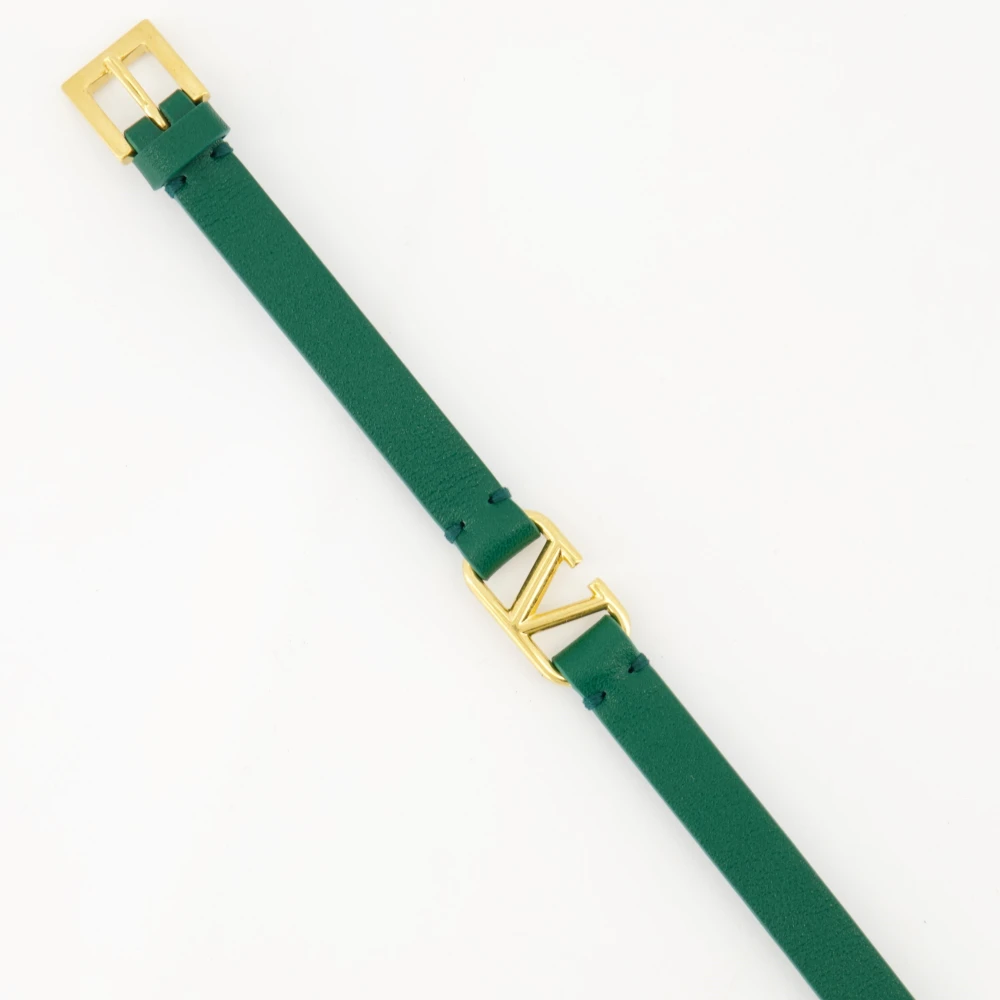 Valentino Garavani VLogo Leren Armband Groen Herfst-Winter 2024 Green Heren