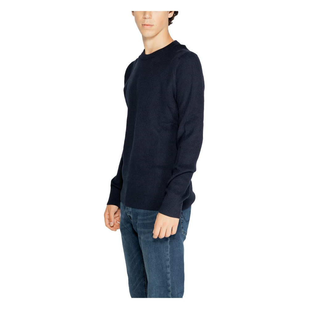 jack & jones Gebreide Trui met Ronde Hals Blue Heren