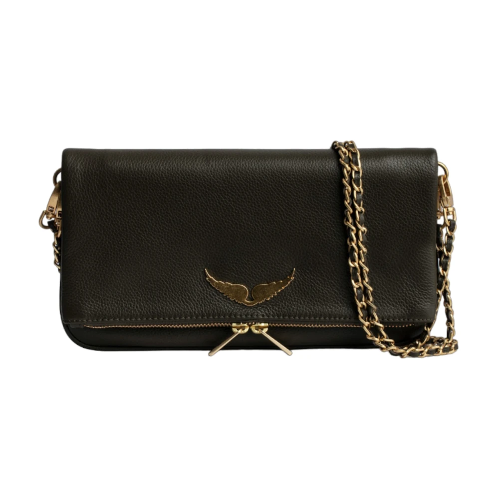 Zadig & Voltaire Militair Groene Leren Rock Pochette Green Dames