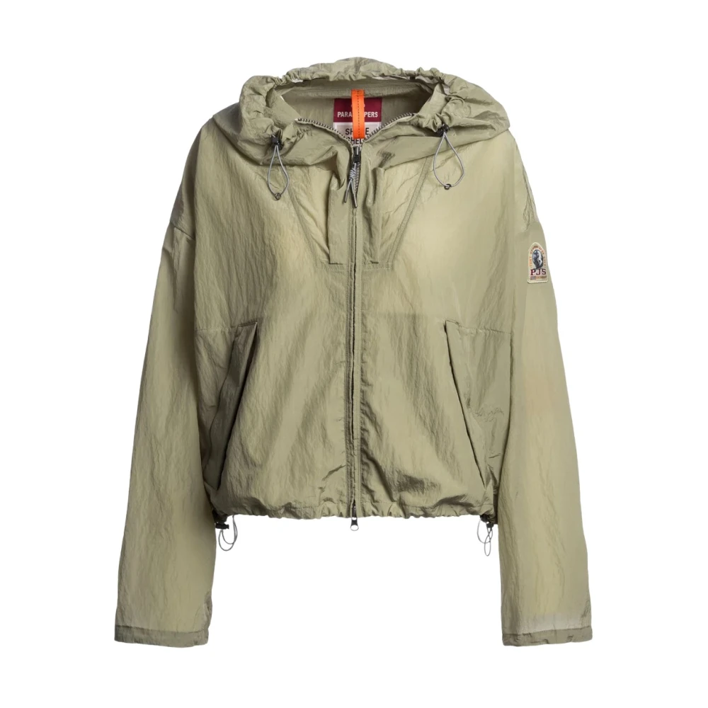 Parajumpers Women's Green Windbreakers, M, Eka Hooded Jacket