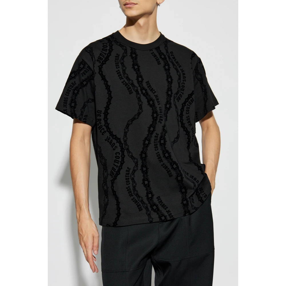 Versace Jeans Couture Gestreept T-shirt Black Heren