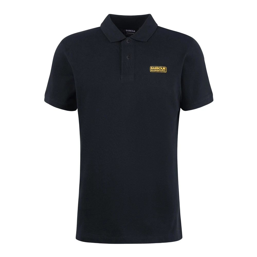 Barbour Essentiell Polo med Ribbad Krage Black, Herr