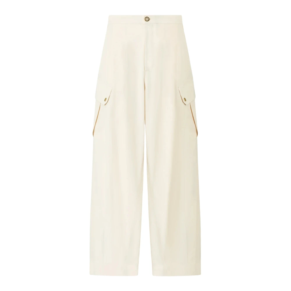 Pinko Women's Beige Wide Trousers, 3XS, Rosalin Pantalone