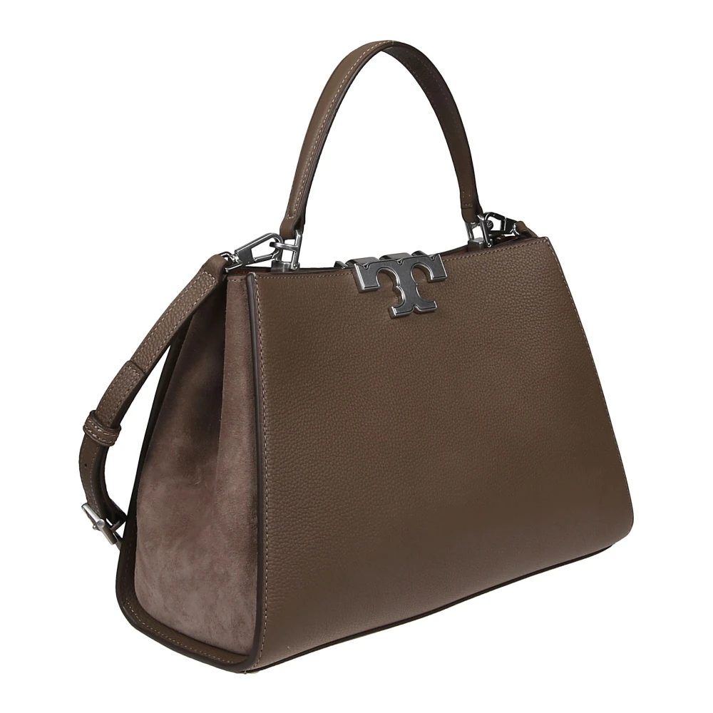 TORY BURCH Eleanor Pebbled Stachel Tas Brown Dames