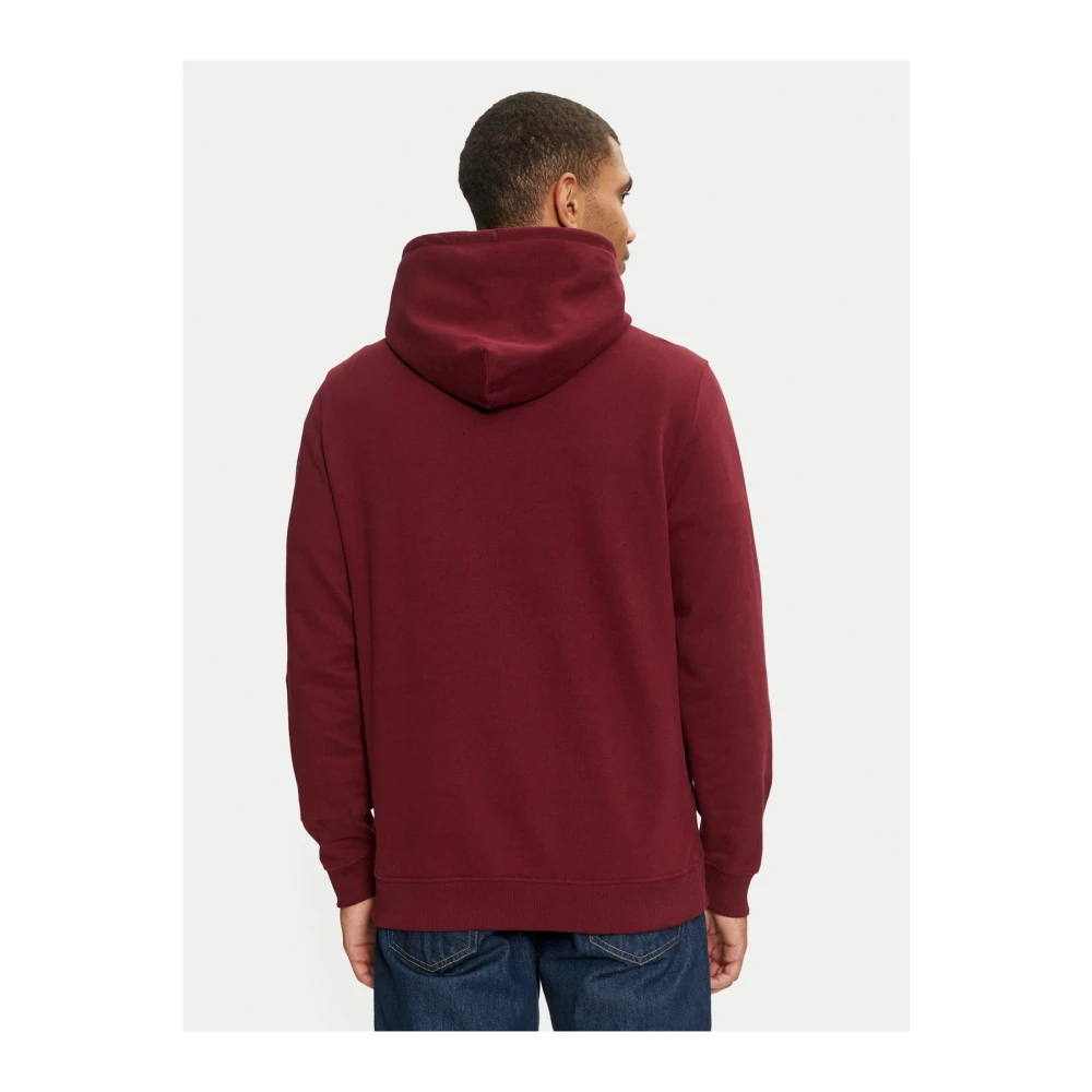 Tommy Jeans Rode Logo Hoodie Katoen Brown Heren