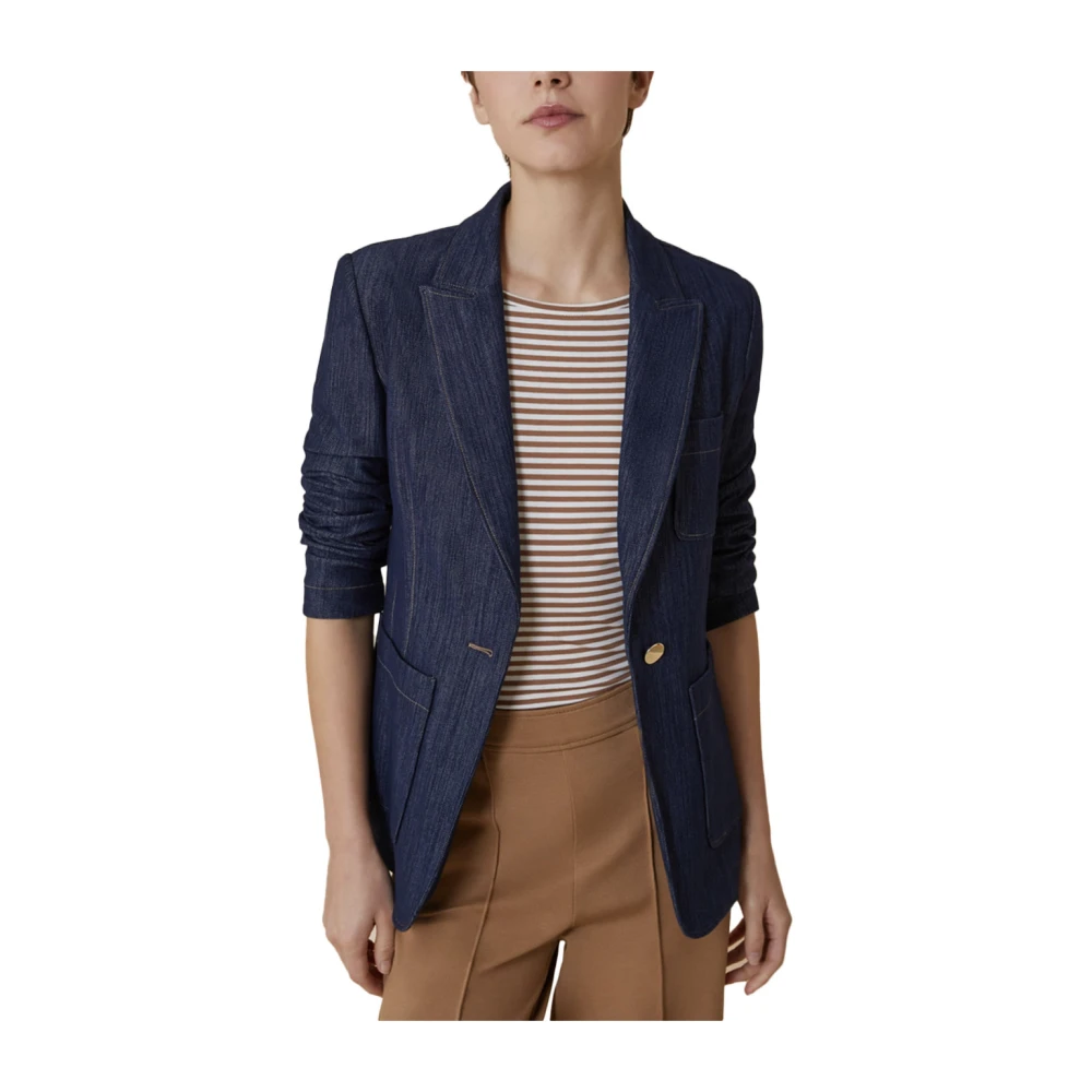 Pennyblack Denim effect katoenen blazer Blue Dames