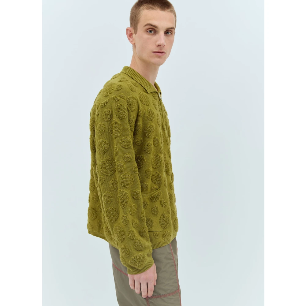 Brain Dead Polka Dot Half-Zip Sweater Green Heren