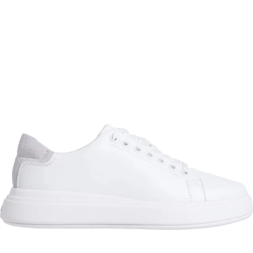 Calvin Klein Women's White Sneakers, 8 Uk, Lace-Up Trainers For