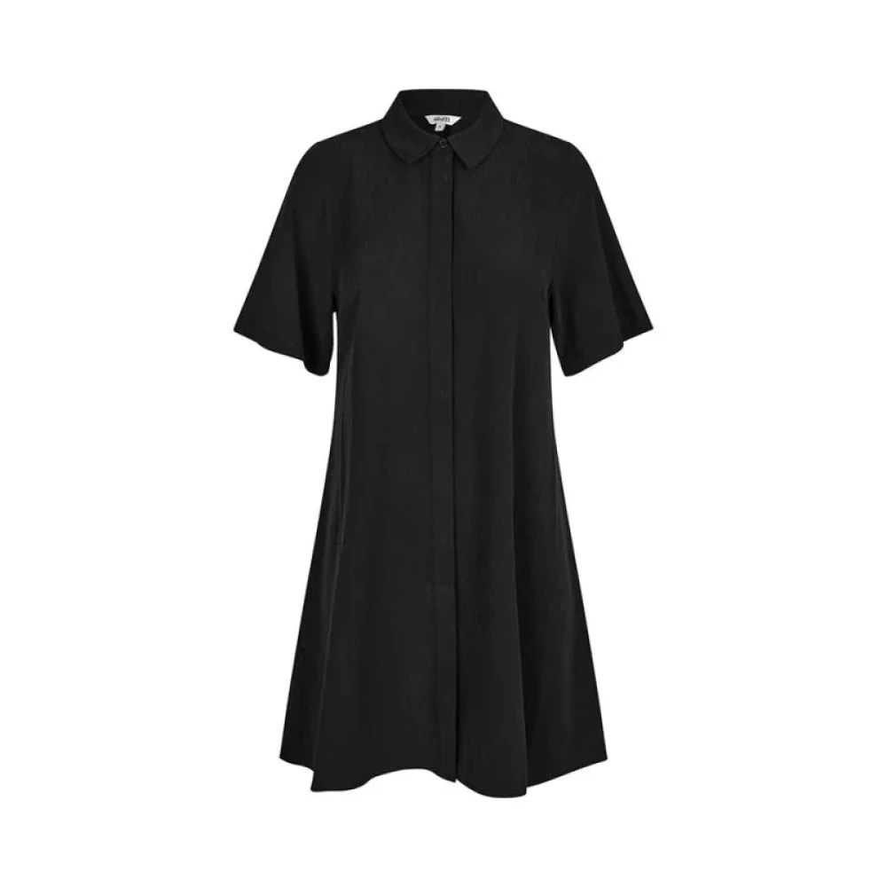 MbyM Elegante Zwarte Jurk met Korte Mouwen Black Dames