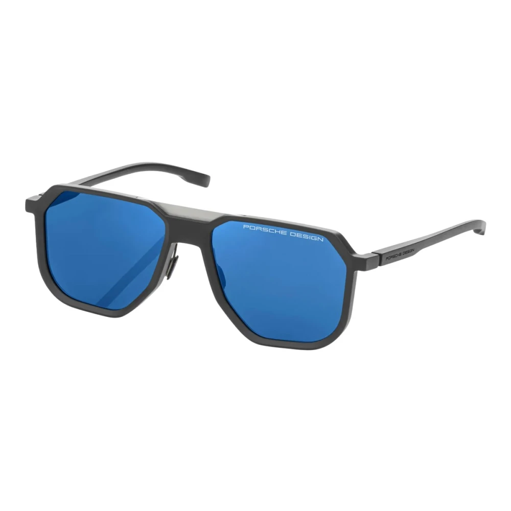 Porsche Design Unisex Dark/Blue Matte Sunglasses With Mirrored Lenses