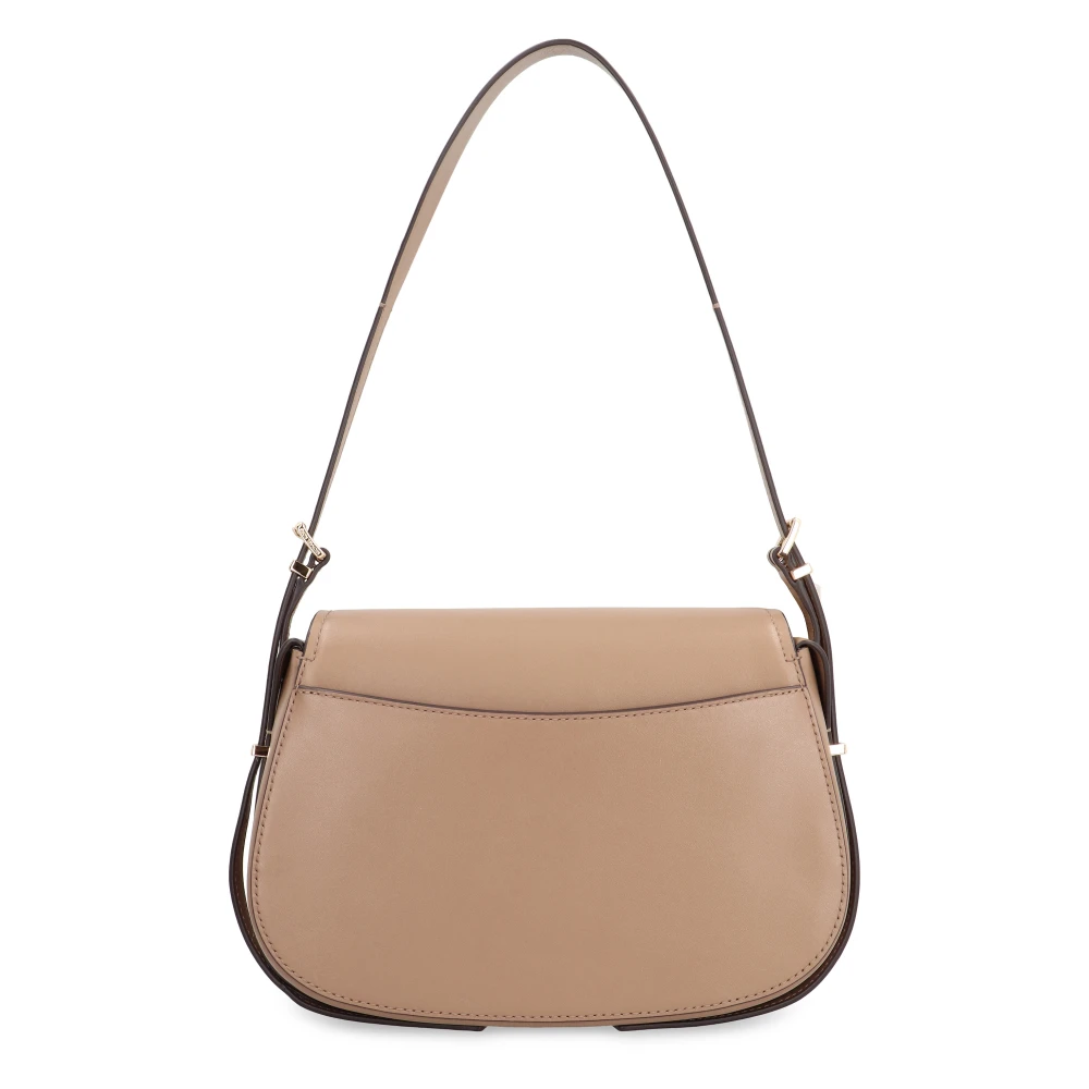 Michael Kors Leren Crossbody Tas met Magnetische Flap Beige Dames