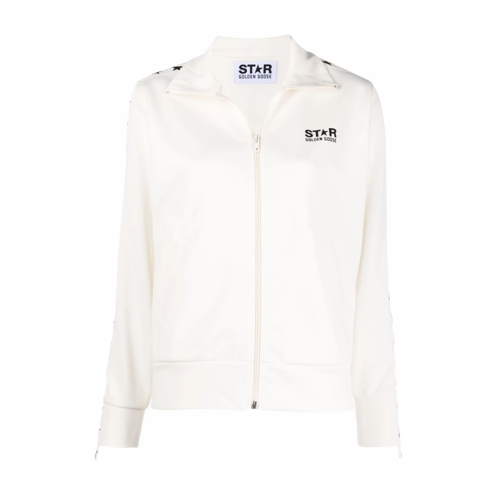 Golden Goose Women's Beige/Golden Zip-Through Sweatshirt, Stylish And Practical