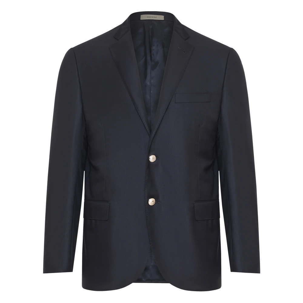 Corneliani Luxe Wollen Blazer Blue Heren