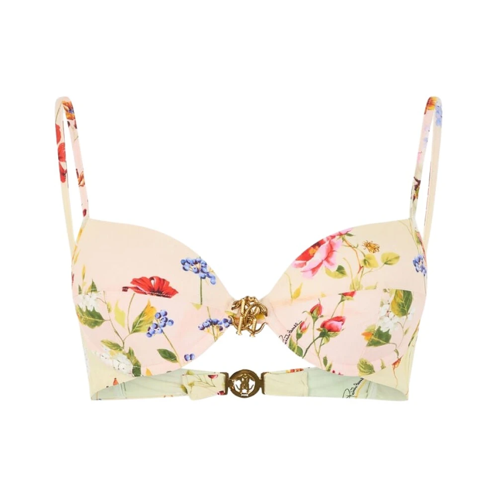 Roberto Cavalli Women's Multicolor Miami Flowers Print Bikini Top - Bikinis - M - Swimwear
