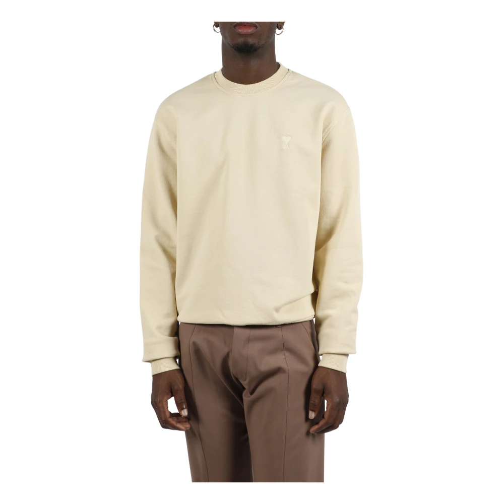 Ami Paris Tonal Sweatshirt Upgrade Must-Have voor de Moderne Man Beige Heren