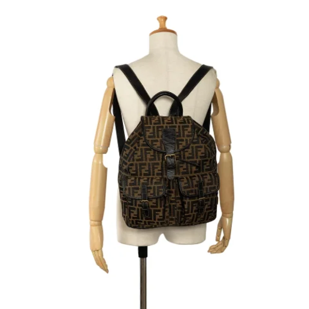 Fendi Vintage Pre-owned Leather backpacks Brown Dames
