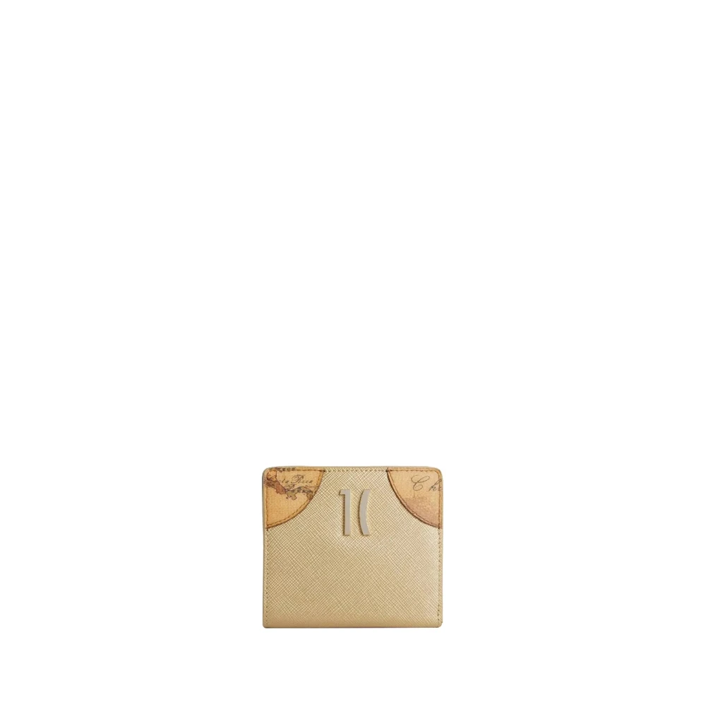 Alviero Martini 1a Classe Gouden Flash Portemonnee met Kaartprint Yellow Dames