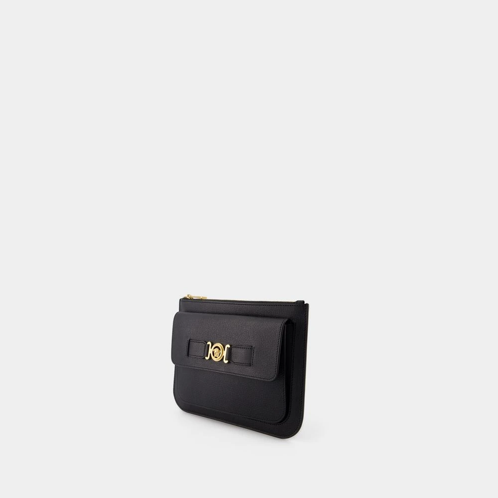 Versace Zwarte Medusa Biggie Clutch Leer Black Heren