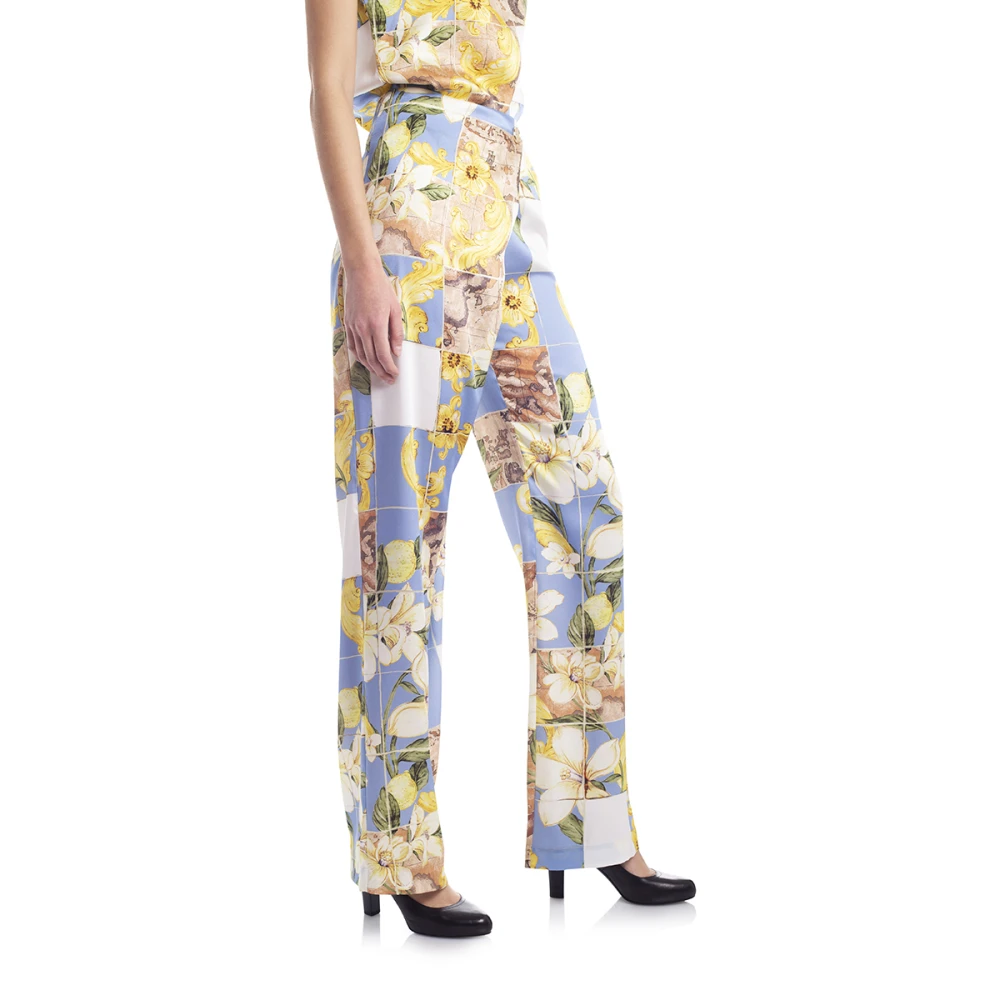Alviero Martini 1a Classe Lichtblauwe Palazzo Broek Multicolor Dames