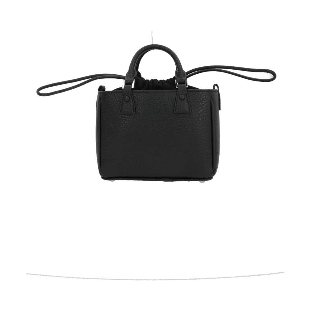 Maison Margiela Zwarte Tote Tas met Canvas Inzet Black Dames