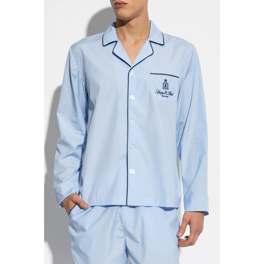 Sporty & Rich Pyjamashirt uit de Wall Street-collectie Blue Heren
