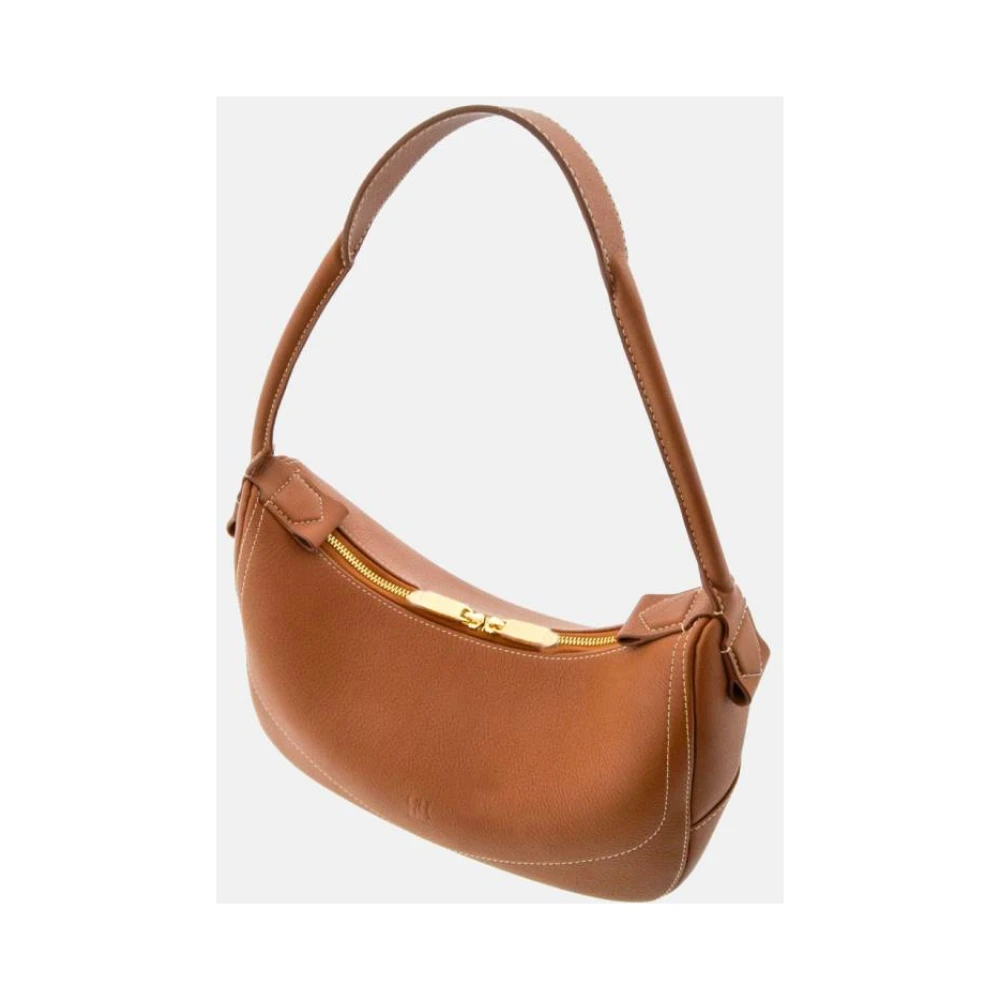 Carolina Herrera Blasón Schouder Leren Tas Brown Dames