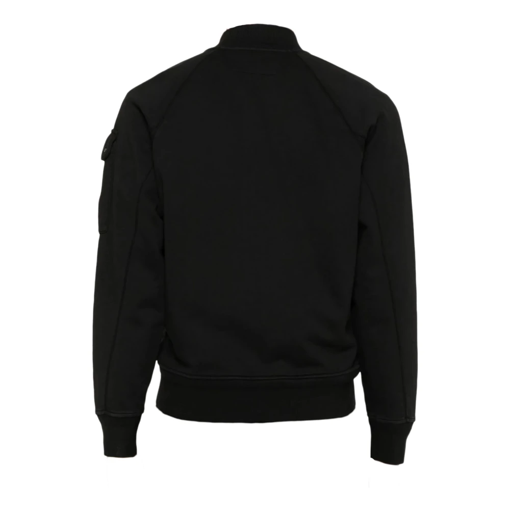 C.P. Company Zwarte Katoenen Rits Sweater Black Heren