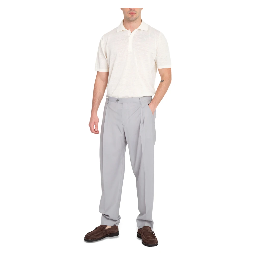 Briglia Wollen Plooi Broek Gray Heren