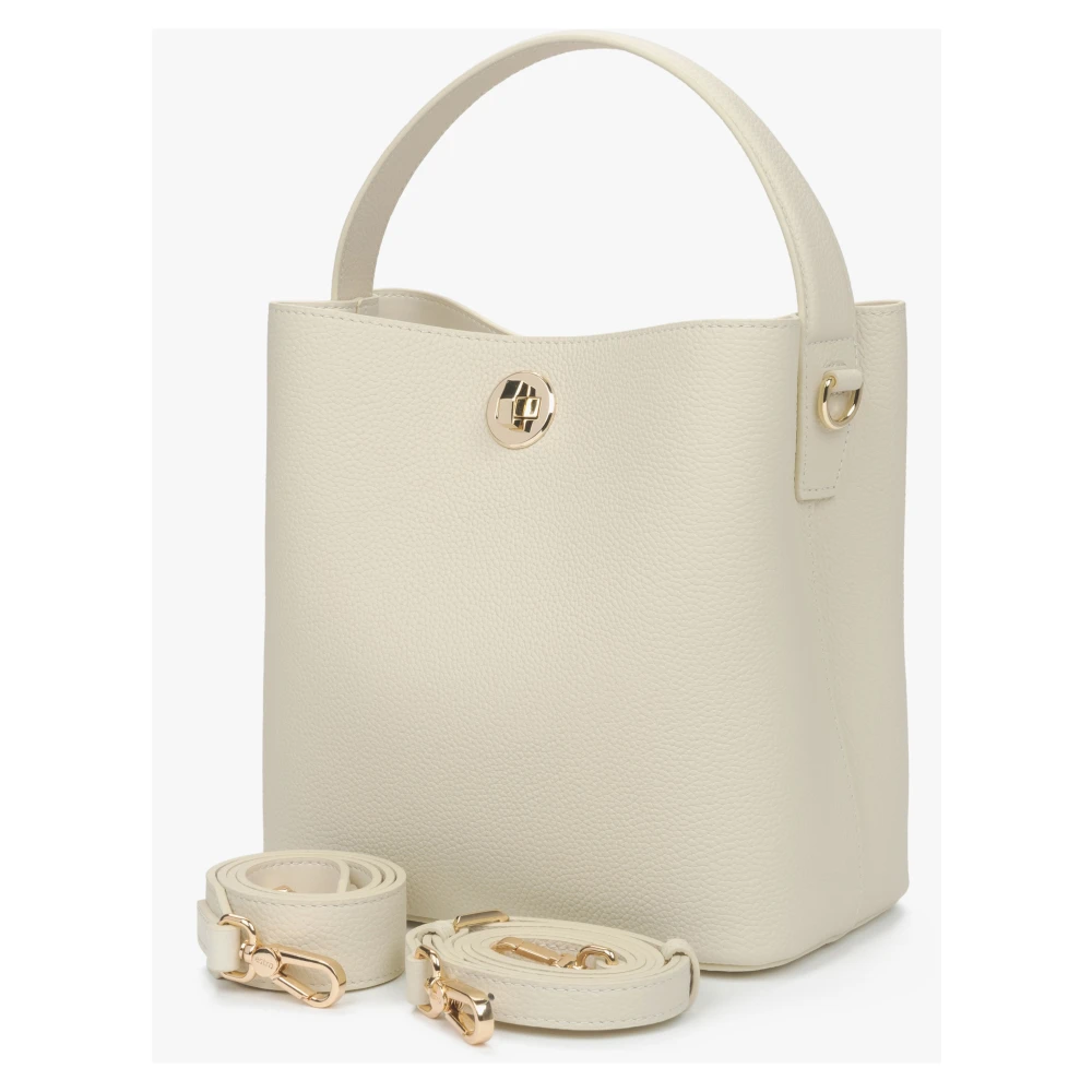Estro Dames Licht Beige Handtas gemaakt van Echt Leer Er00115796 Beige Dames