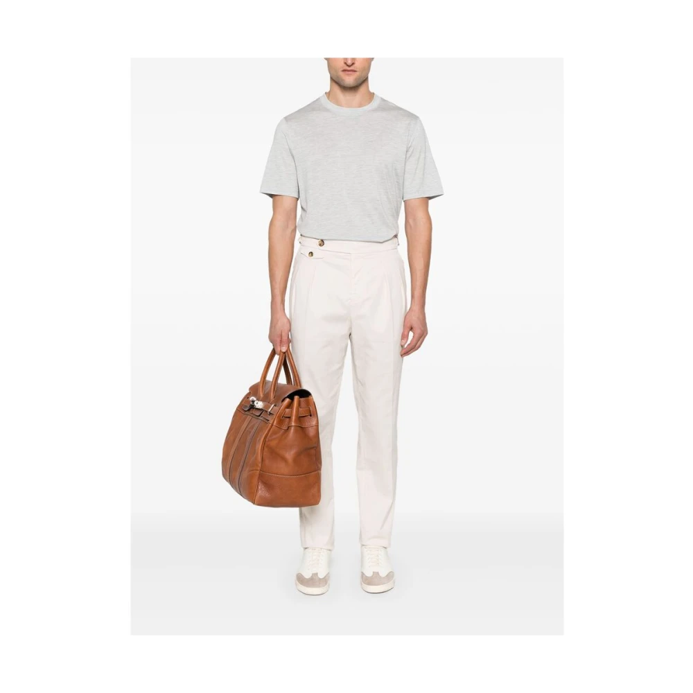 BRUNELLO CUCINELLI Grijze korte mouw T-shirt Gray Heren