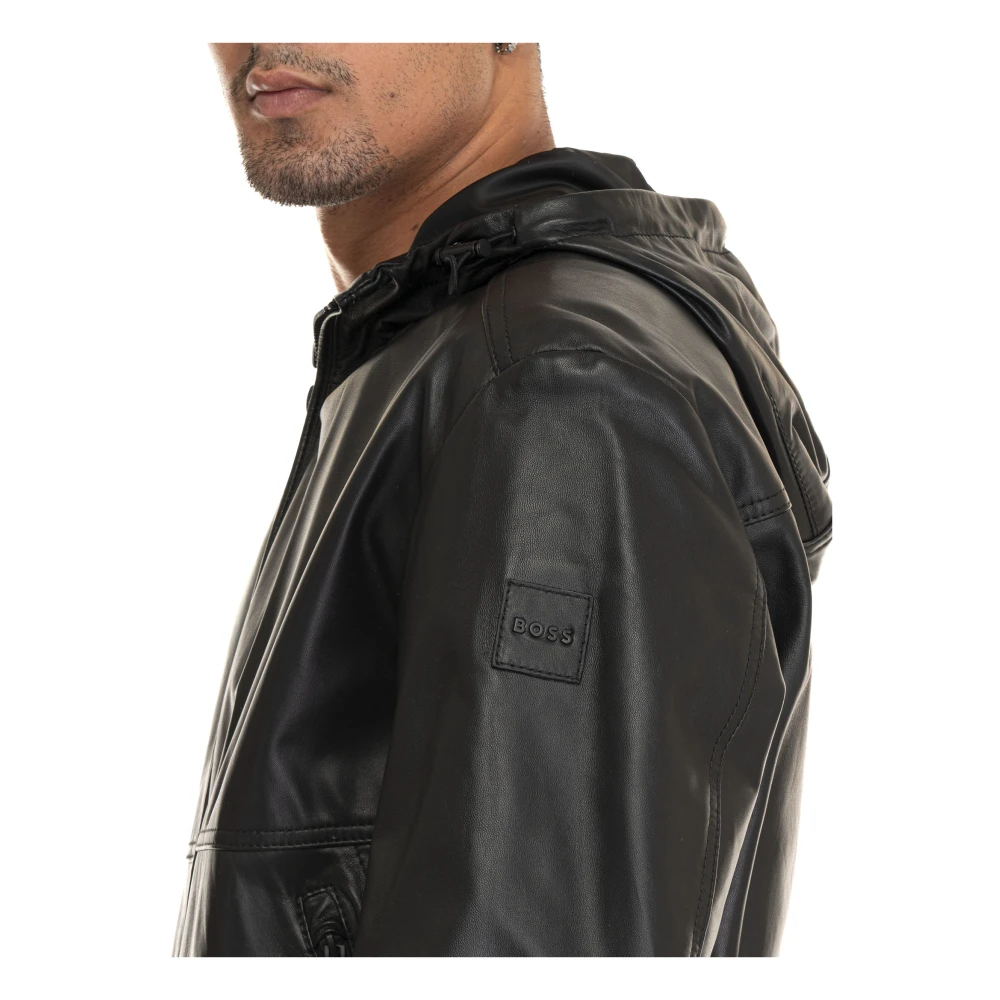 Boss Harrington Lederen Jack met Capuchon Black Heren